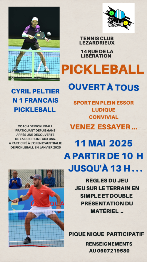 Pickle Ball 11 mai